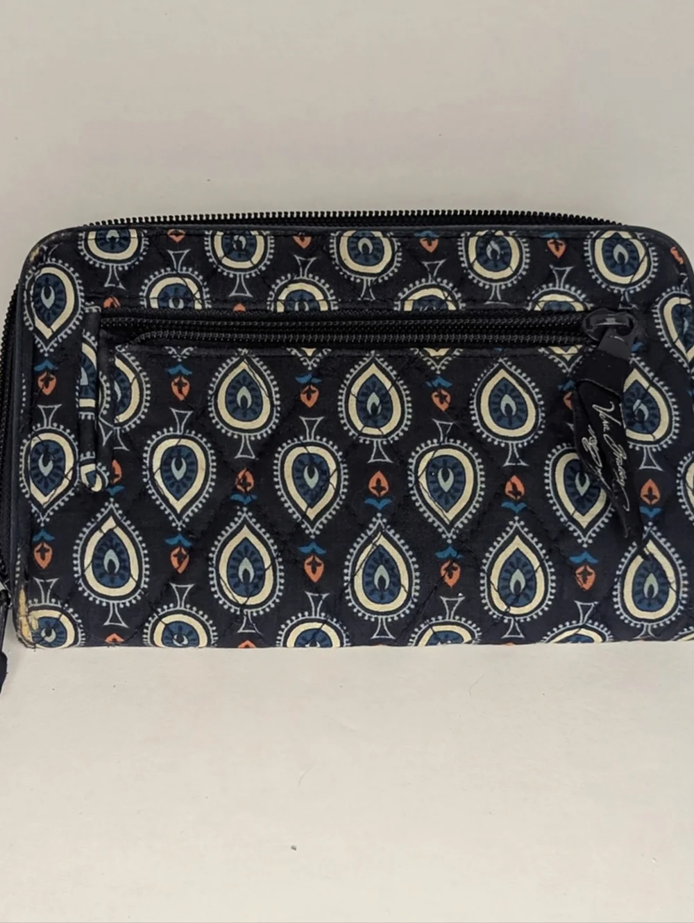 Vera Bradley Navy RFID Turn Lock Wallet Marrakech Motif 5x7" - Picture 4 of 11